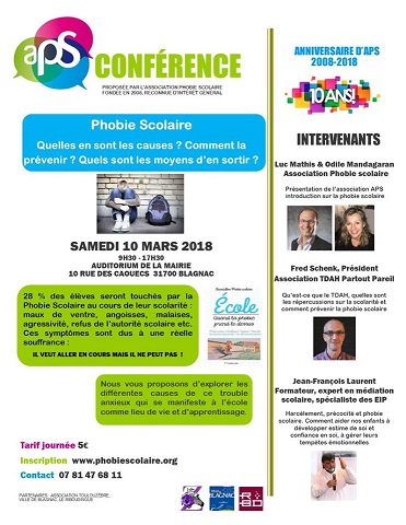 Conférence Phobie Scolaire - EIP - DYS - TDAH